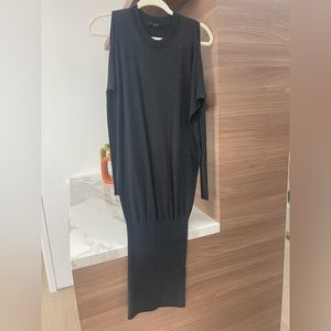 All Saints gray mini dress, long sleeve with open shoulders